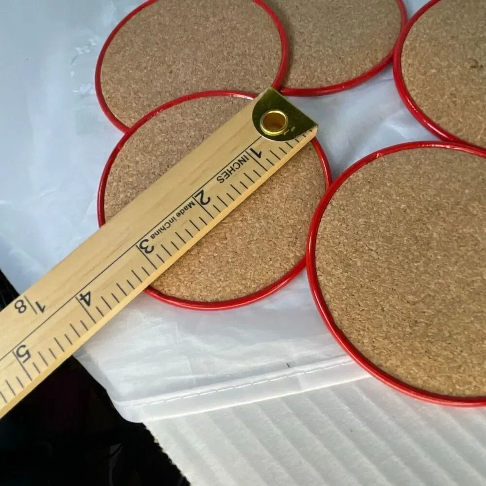 VTG metal cork winter theme coasters